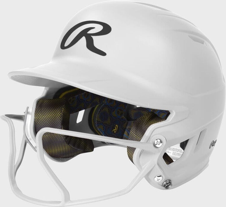 Rawlings Mach Hi-Viz Fastpitch Softball Batting Helmet With Integrated Facemask: MCHVIZ Equipment Easton Junior White 