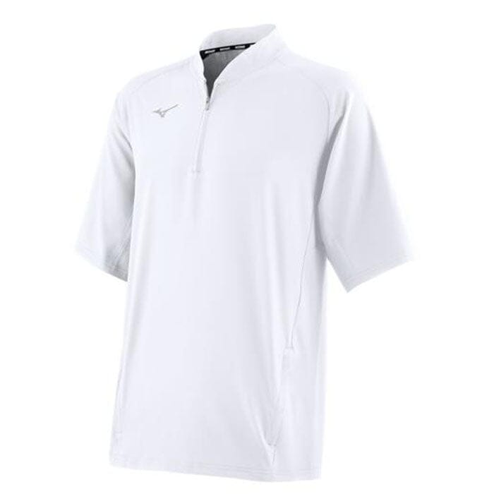 Mizuno Men's Gametime Short Sleeve Baseball Hitting Jacket: 351123 Apparel Mizuno Small White 