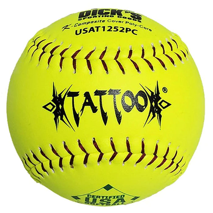 Tattoo ASA 52 COR 300 lb Yellow GURU Leather Softballs  140043440