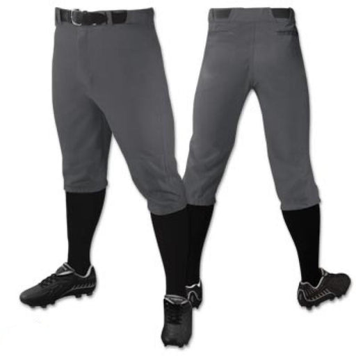 Champro Triple Crown Open Bottom Pinstripe Youth Baseball Pants - XS / White/Black