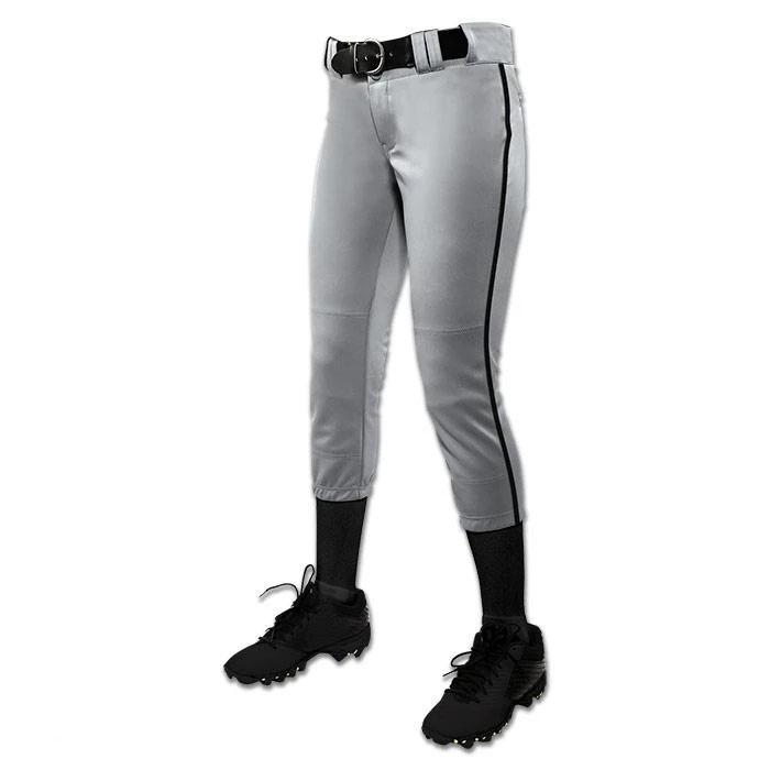 Girls Belted Softball Pants with Side Braid